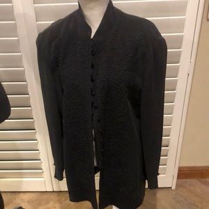 Dana Buchman pretty black silk blouse.